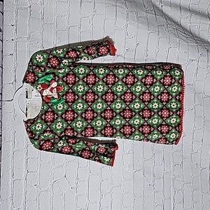 Counting Daisies sz 12 red green Christmas dress K86